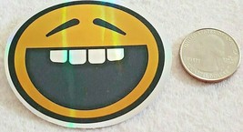 Laughing Smile Face With Teeth Foil Sticker Decal Multicolor Awesome Super Cute - £1.75 GBP