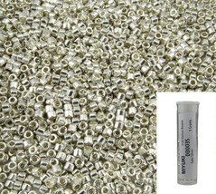 11/0 Miyuki DB0035 Galvanized Silver Delica Seed Beads, 5 Grams Tube DB-35 - £3.84 GBP