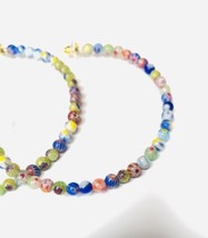 Hoop Earrings Beaded Thin  2” Multi Colored Bohemian New - £13.79 GBP