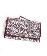 Travel Jewelry Zebra Print Zippers Ties Bag Purse Coin Makeup - $14.57