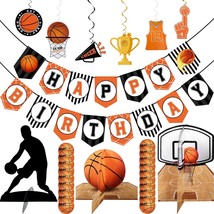 26 Pieces Basketball Happy Birthday Banners Slam Party Supplies Basketball Playe - £14.93 GBP