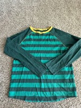 Boden kids boys top striped Green Yellow long sleeve t-shirt size 13-14Y... - $7.69