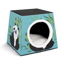 Mondxflaur Panda Cat Beds for Indoor Cats Cave Bed 3 in 1 Pet House - £26.37 GBP