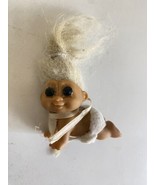1990&#39;s Russ Crawling Baby Troll Doll 2&quot; With Bib/Diaper Pink Hair &amp; Brow... - £10.85 GBP