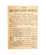 1895 New Jersey Electric Railway Time Table Advertisement Victorian Trai... - $368.75 MXN