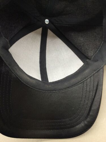 trucker hat baseball Cap Grey Vintage Flannel Pleather Item image 6