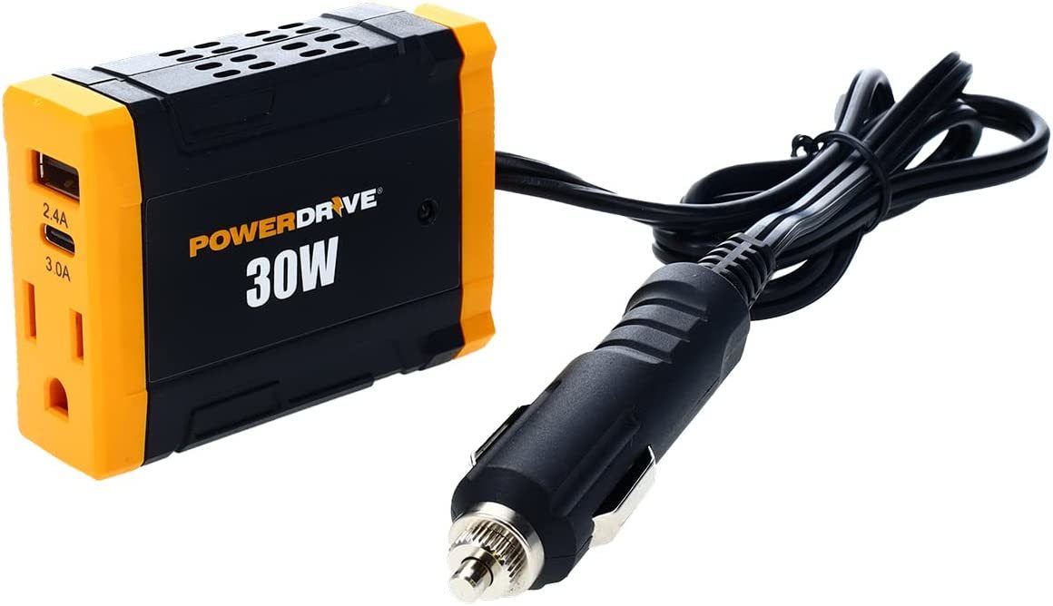 Powerdrive Pwd30 30 Watt Power Inverter Car Plug Adapter 12V Dc To 110V ... - $31.99