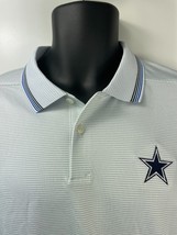 DALLAS COWBOYS POLO SHIRT-NIKE AUTHENTIC-ADULT LARGE-GREY &amp; WHITE NWT-$6... - £19.89 GBP