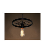  Rustic Wagon Wheel Chandelier   Farmhouse Decor Single Bulb Black Matte... - €36,18 EUR