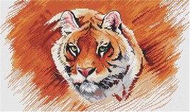 Amur Tiger Cross stitch chinese pattern pdf - Watercolor cross stitch tiger  - $11.99
