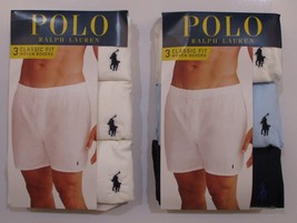 3 Ralph Lauren Polo White Blue Woven Cotton Boxer Shorts - Sizes: S M L Xl 2XL - £29.40 GBP