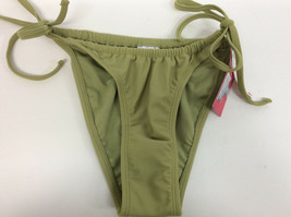 Juniors Shirred Side-Tie High Leg Scoop Bikini Bottom Xhilaration Olive ... - $6.92