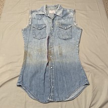 Vintage Wrangler Shirt Vest Distressed South Texas Truckers 36 chest - £26.12 GBP