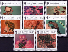 ZAYIX Isle of Man 1611-1618 MNH Visual Arts Literature Music Film 033023S41 - £11.87 GBP