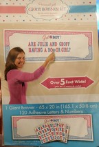 GIRL OR BOY? Gender Reveal -Personalized Giant Banner Kit - Over 5 ft wi... - $7.84