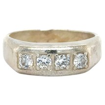 Cubic Zirconia Accent Band Ring .925 Sterling Silver 7.1g Size 11.25 - $98.00