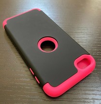 Ipod Touch 5Th 6Th &amp; 7Th Gen - Black Pink Hard Hybrid Nonslip Armor Impa... - $17.09