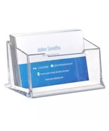 Acrylic Business Card Holder Clear Organizer Desk Display Stand - £6.96 GBP