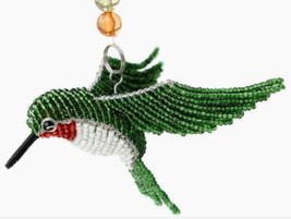 Beadworx Glass Beaded Wire Ruby Throated Hummingbird NWT Hanging Decor - £20.37 GBP