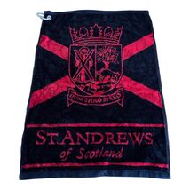 ST ANDREWS OF SCOTLAND CRESTED VELOUR GOLF TOWEL. 24 BY 14 INCHES. BLACK... - $16.20