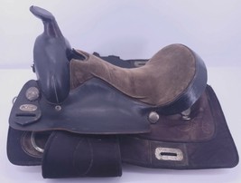 King Black Brown Leather Trail Barrel Racing Saddle For Horse - £175.00 GBP