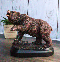 Wall Street Stock Market Bear Attacking With Paw Bronze Electroplated Figurine - £29.53 GBP