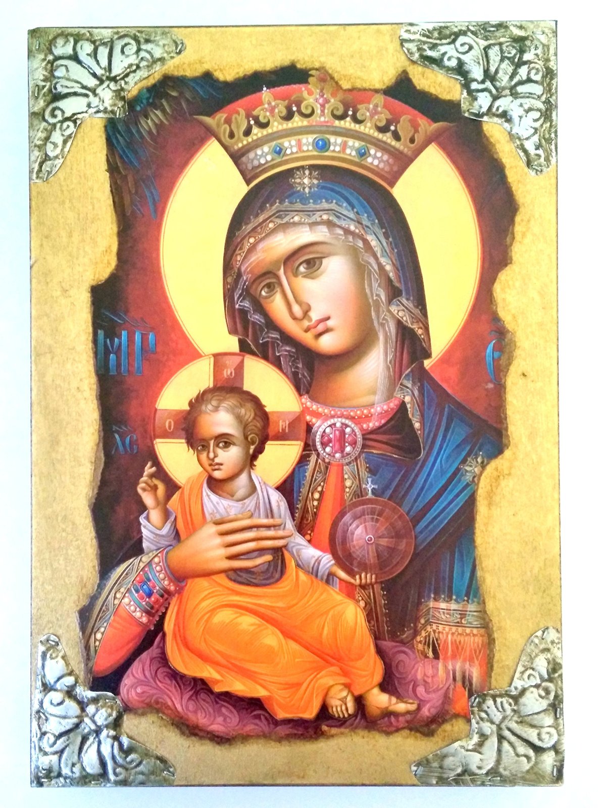 Wooden Greek Christian Orthodox Wood Icon of Mother of Jesus Axion Esti / P16