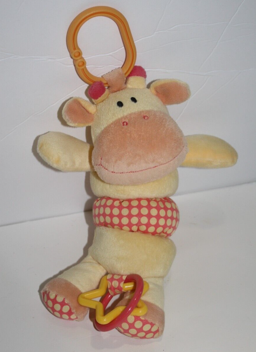 Koala Baby Giraffe Plush Baby Toy 9&quot; Vibrates Laughs Rattles Yellow Oran... - $17.00