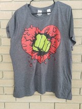 Grey Marvel Hulk &quot;Breaking Heart&quot; T-Shirt Size: 3XL - £8.71 GBP