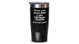 Lake Michigan Tumbler Travel Coffee Cup Funny Gift for Great Lakes Sunset Coast - £21.69 GBP+