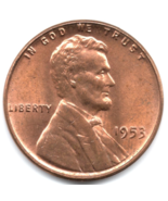 1953 Lincoln Wheat Cent - Great wheat stalks - Actual Coin Shown - $1.85