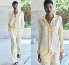NWT ZARA EMBROIDERED SATIN EFFECT SHIRT ZW COLLECTION XL - $109.51 CAD