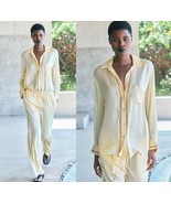 NWT ZARA EMBROIDERED SATIN EFFECT SHIRT ZW COLLECTION XL - $108.47 CAD