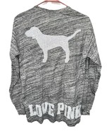Victorias Secret Pink Oversized XS Extra Long Sleeve Pocket Tee Bling Do... - €21,33 EUR