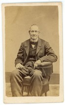 Antique CDV Circa 1870s Taylor Older Man With Chin Beard Sitting West Chester PA - £9.56 GBP