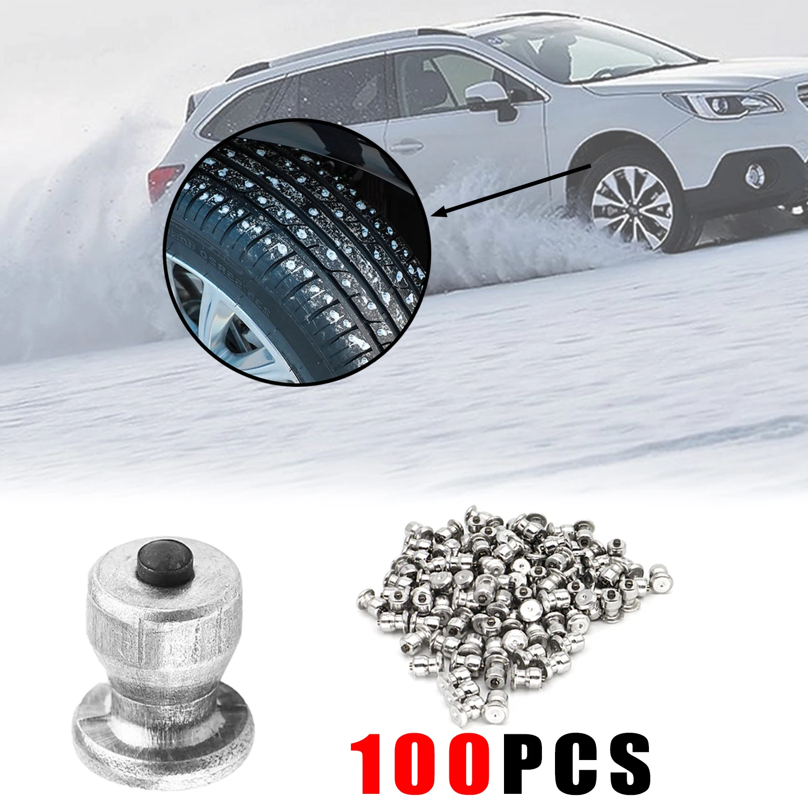 100X Wheel Tire Studs Spikes Winter Lugs Screw Snow Ice Guard Anti-Slip for Ca - £14.30 GBP