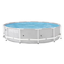 Intex 12 foot x 30 inch Prism Frame Round Above Ground Swimming Pool, (No Pump) - £172.28 GBP