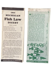 1964 Michigan Fishing Laws Digest Plus Michigan Fish Detailed Area Fish ... - $12.20