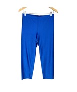 Rain Beau Leggings Women XL Blue Capri Spandex Aerobic Shiny Cropped Vin... - £47.19 GBP