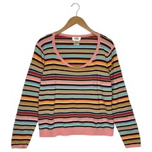 Talbots Sweater Womens XL Striped Scoop Neck Long Sleeve Pullover Classic Multi - $21.77