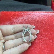 Elegant Silver wishbone pin - $8.00