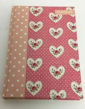 Baker&amp;Taylor Diary Line Pink Flower Heart Designed Hardcover Notebook W/String - £11.98 GBP