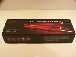 Jinri 2 In 1 Hair Straightener Flat Iron &amp; Curler Titanium Plates Digital - £35.87 GBP