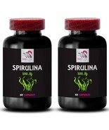 Energy-boosting greens - SPIRULINA - Alkaline superfood 2 Bottles 120 Ca... - $467.63 MXN