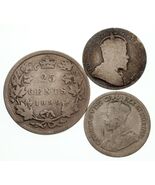 Canada Lot of 3 Silver Coins (1903 10C VG, 1921 10c VF, 1899 25C Fine) - $135.74