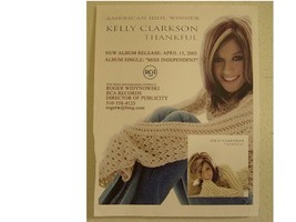 KELLY Clarkson Presser Kit With Photo Like Page Thankful-
show original ... - $26.88