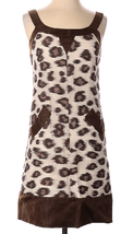 Diane Von Furstenberg Womens 2 Cookie Tank Dress Leopard Print Off White... - $35.00