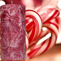 Candy Cane Scented Palm Wax Pillar Candle - £19.65 GBP+