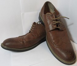 Mens Perry Ellis Portfolio &quot;Milton&quot; Brown Wingtip Oxford Shoes Size 10.5 - £13.82 GBP