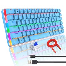 AK33 Wired Mechanical Gaming Keyboard, Rainbow LED Backlit USB Wired 82 Keys E-S - £36.46 GBP